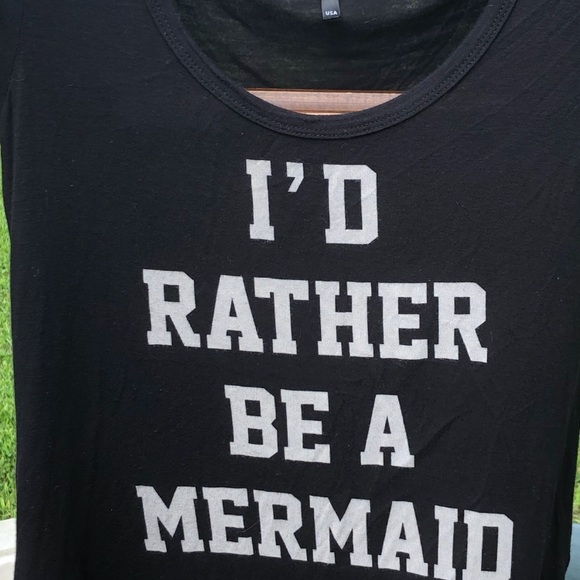 Triumph I’d rather bea mermaid black ladies shirt - Picture 6 of 6